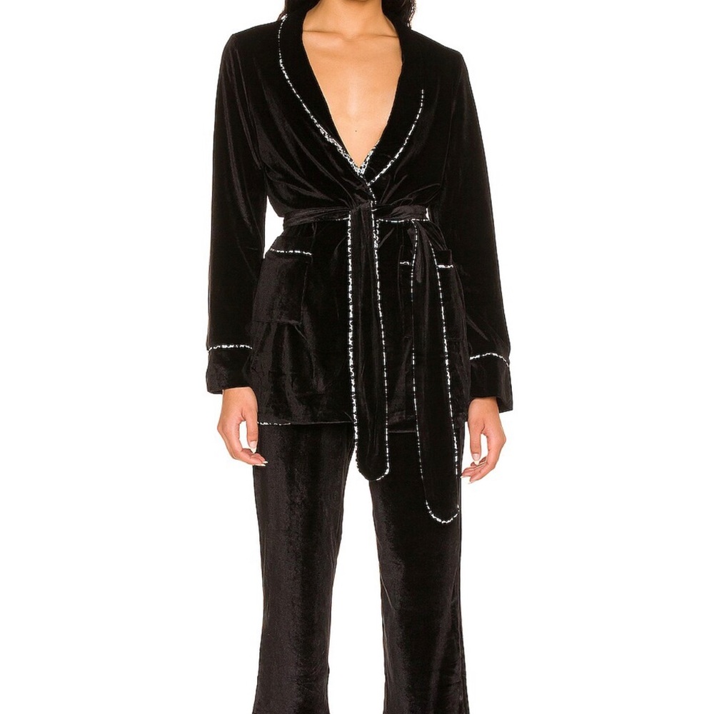 Plush x Revolve Velvet Wrap Pajama Set NWT